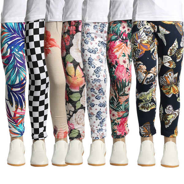 Baby Girls Ankle Length Leggings Pants Girls Multicolor Tights Cotton Pants Children Christmas Trousers Kids Designer Clothing