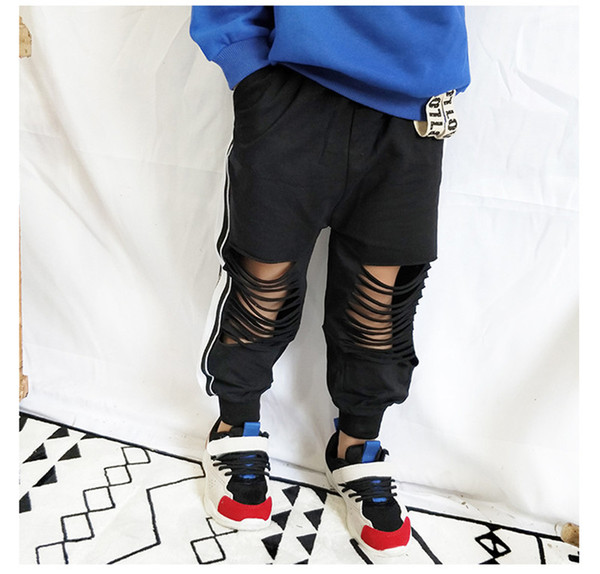 Cool 2019 Spring Summer baby clothes Children Casual Pants hole Kids Trousers boys sport pants Girls Trousers pants kids designer clothes