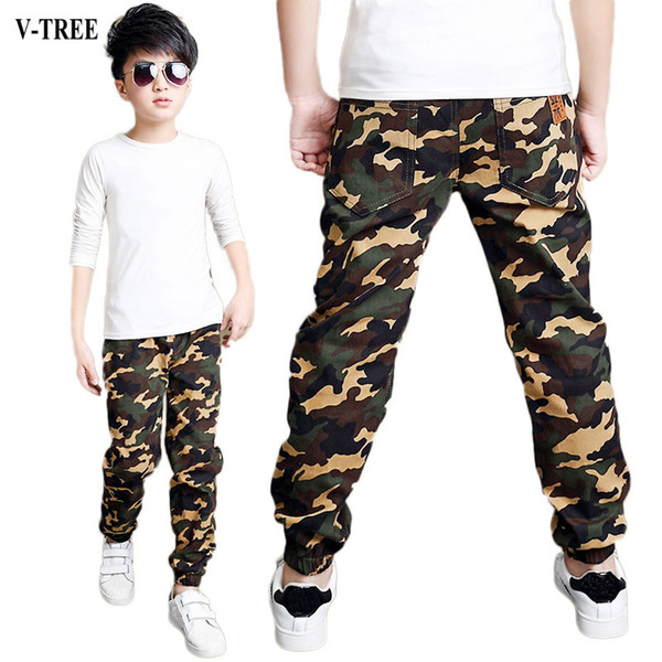 V-TREE Boys Pants Camouflage Pants For Boy 2017 Autumn Trousers Boys Sports Teenage 12 14 Years Clothing