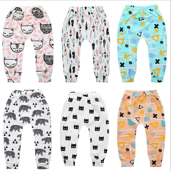 INS Baby Kids Harem Pants Summer fox bear printed Boys Girls PP Pant Trousers Penguin casual Trouser kid toddler fashion Clothing B3132