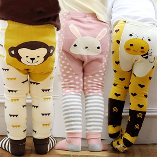 Free shipping cute boy girls leggings baby tights cartoon animal cotton leggings pants socks 2pcs sets spring autumn kids clothes 10 colors