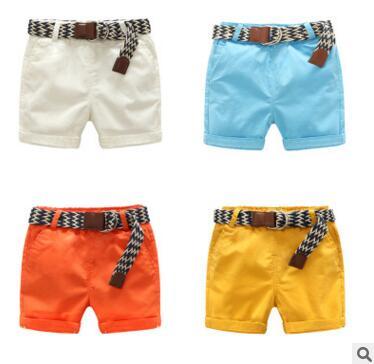 Baby Shorts Boys Belt Pants Infant Summer Knickers Kids Casual PP Pants Cotton Elastic Shorts Boys Plain Shorts Casual Pants Kids Wear J291