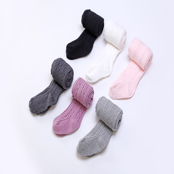 Baby Girls braids Jacquard Pantyhose Ins hot Babyighs Infants Cotton Tights Kids Cute leggings stocking 6colors