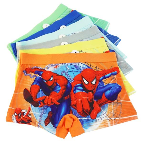 Children's Underwear Cotton Baby Boxers Spiderman Boys Underwear Panties Briefs Size:3-12years Color random