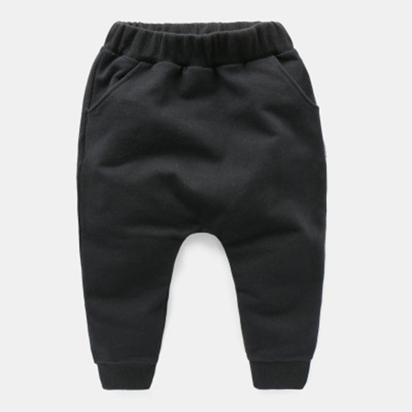 MRJMSL Hot selling size90~130 2018 solid children pants for baby boys trousers girls harem pants candy kids black