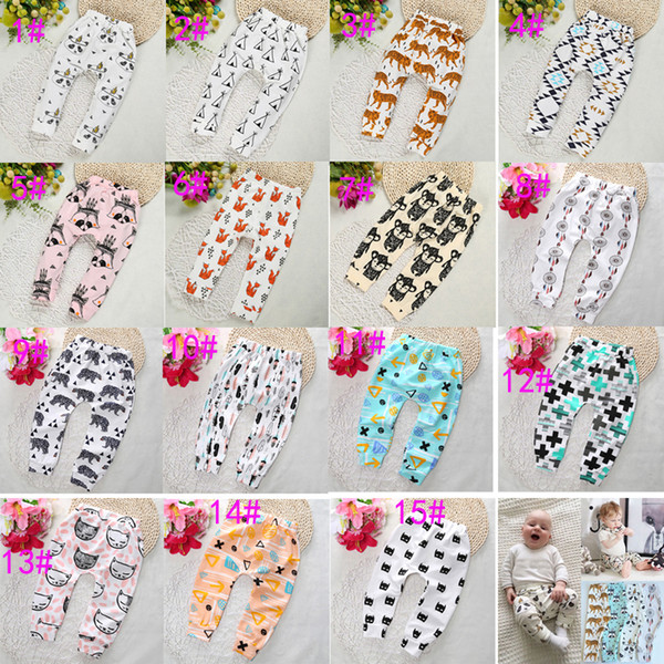 15 Design kids INS pp pants fashion baby toddlers boy's girl's animal raccoon panda tent wheels geometric figure pants trousers Leggings