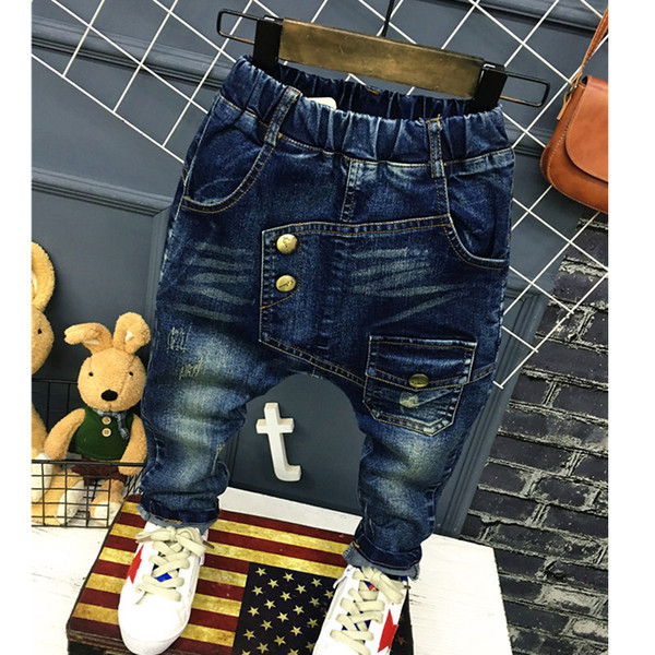 1-7Yrs Baby Boys Girls Jeans New Autumn Children Trousers Cool Boys Casual Pants Fashion Children Jeans For Kids Clothes