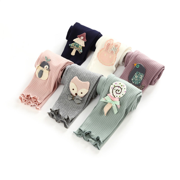 New Toddler Baby Girls Kids Skinny Pants Warm Leggings Girl Bird Tree Fox Rabbit Candy Penguin Pattern Stretchy Pants Trousers Hot