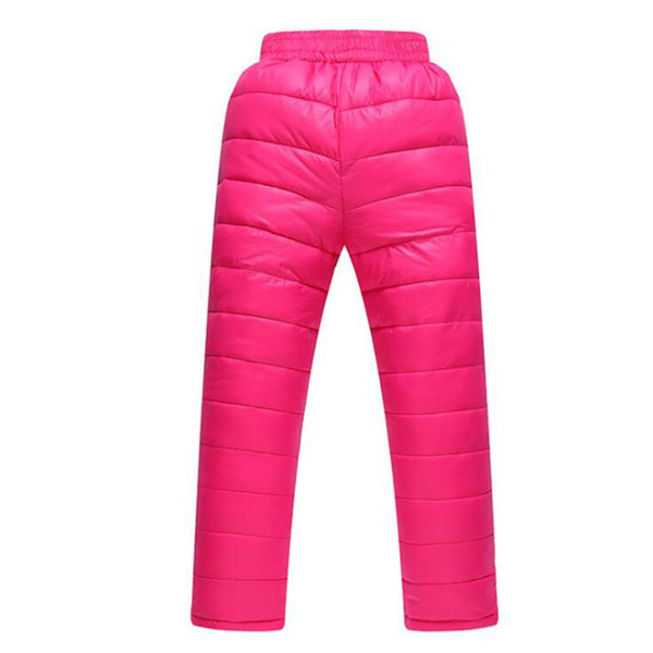 Winter Down Pants Boys Girls Solid Parka Warm Trousers Casual Elastic High Waisted Kid Pant Long Thick Children Pants Clothing