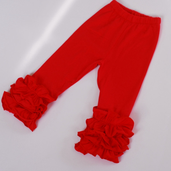 Ruffle Pants for Girls 2017 Fall Cotton Icing leggings for Children Full Length Pants Elastic Boutique Kids Clothes