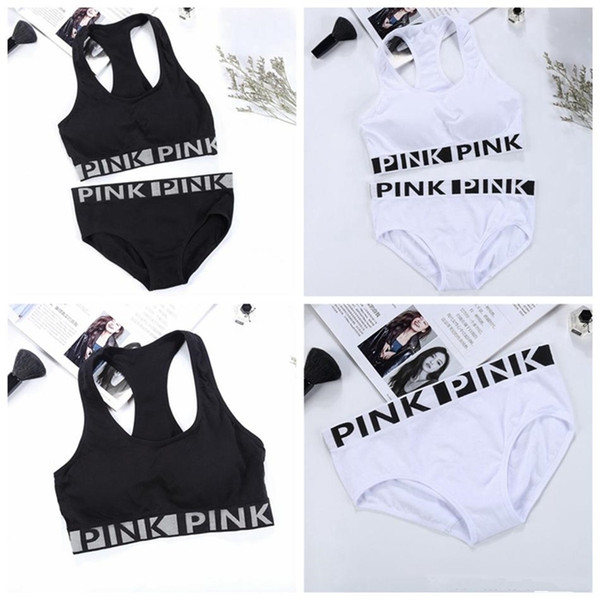 Love Pink Tracksuit Pink Letter Yoga Set for Women Summer Sleeveless Suits for Women with Pant 2 Piece set Women Tracksuit Casual Suit