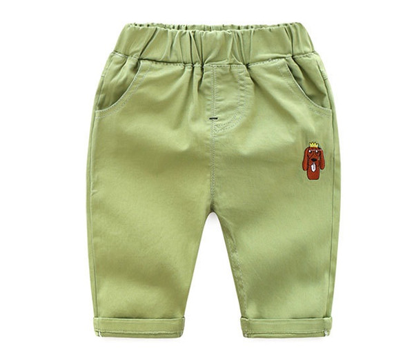 Boys and Girls Summer Trousers, Kids Cropped Trousers Pants 4 Colors (3-8T,white/yellow/pink/green)