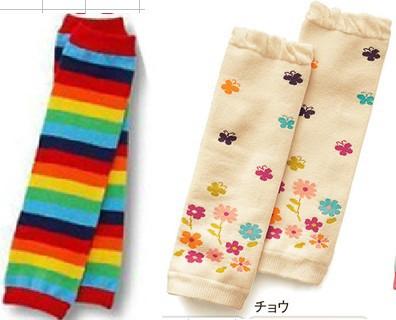 2 pairs/lot, Rainbow Strips + floral Baby /Baby Socks/Brand Kids /Children Knee Warmers