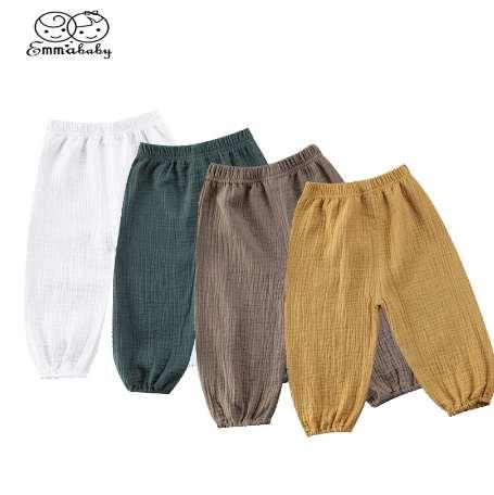 Emmababy Toddler Infant Baby Girl Boy Pants Wrinkled Cotton Vintage Bloomers Trousers Legging Pants Boby Clothing