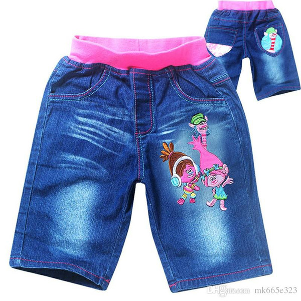 New Summer Jeans for Girs Trolls Denim shorts Children Clothing Blue Canvas Pantalones Kids Casual Les jean shorts