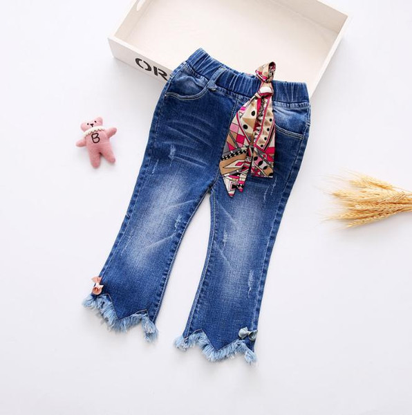 Toddler Baby Kids Girls Denim Bell Bottom Pants Jeans Wide Leg Trousers Casual Daily Children Girl Pant Clothing Boot Cut 0-3Y