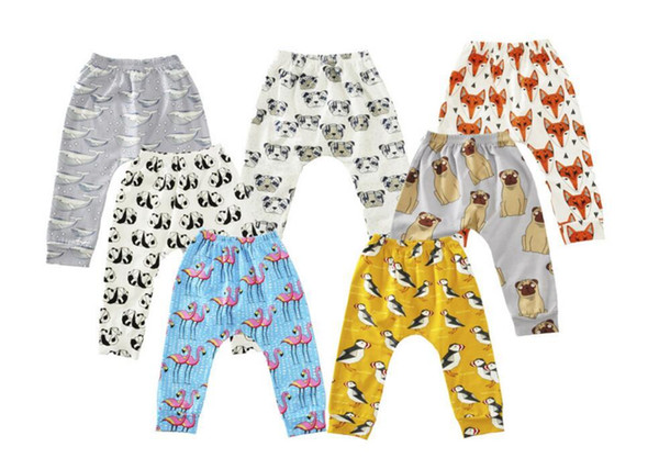 2017 Autumn Newest Leggings Boys Girls Baby Childrens Pants Cartoon Animals Print Trousers Toddler Kids Apparel Boutique Infant Clothes