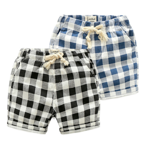 2019 OLEKID Summer Boys Shorts 100% Cotton Brand Beach Plaid Children's Shorts For 2-7 Years Kids Clothing Teenager Shorts