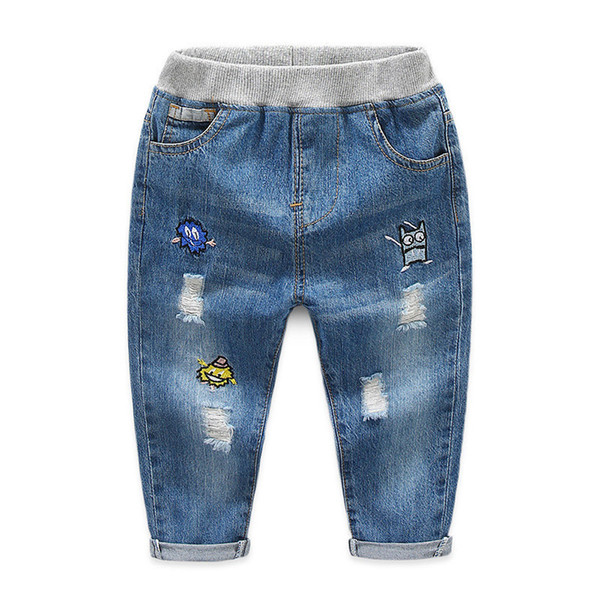 good quality kids fashion jeans boy trouser cartoon pants kids jeans children clothing cotton denim height 2-6Y 2019 Summer New