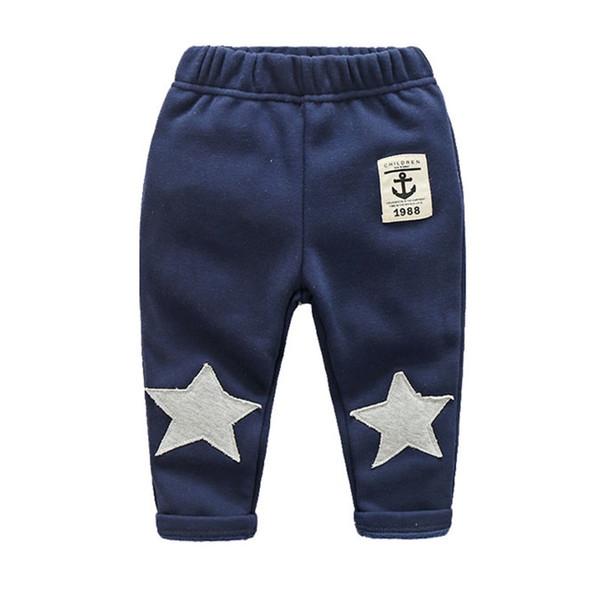 quality 2019 kids boys pants thicken full cotton stretchy active trousers new casual star solid clothing for children boys