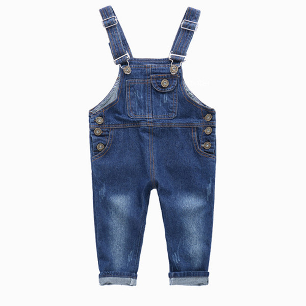 Boys Jeans Overalls 2019 Fashion Autumn Children Strap Solid Cotton Jumpsuit Casual Kids Girls Clothing Overalls Pants Ov009