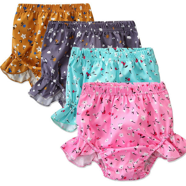 4pcs/lot 2019 summer new children's clothing girls pp pants female baby European and American wind floral shorts infant casual briefs