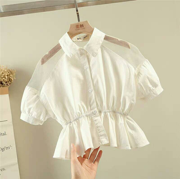 Little Girl 2-10 years old Baby White Children's fashionable upper outer garment Shirt Girl's Shirt New Arrivals