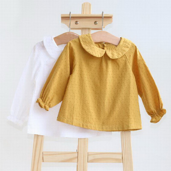 Baby Girl Shirts Top Cotton Long Sleeve Soft Newborn Undershirts Back Buttons Baby Girl Clothes 0-3Y E8720