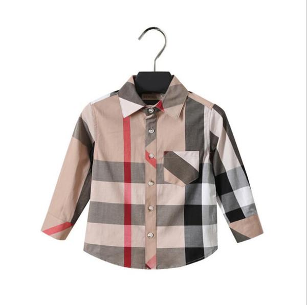 plaid shirt Hot selling 2018 European and American NEW arrival autumn long Sleeve Lapel shirt high quality pure cote cotton boys plaid shirt