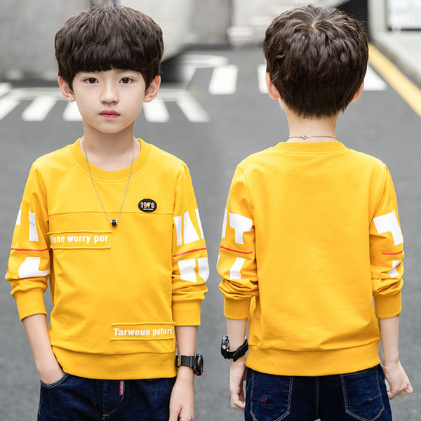 Boys Long-sleeved T-shirt Fashion Casual Big Children New Sweaters Autumn Autumn Spring and Autumn Fashion Children's Wear