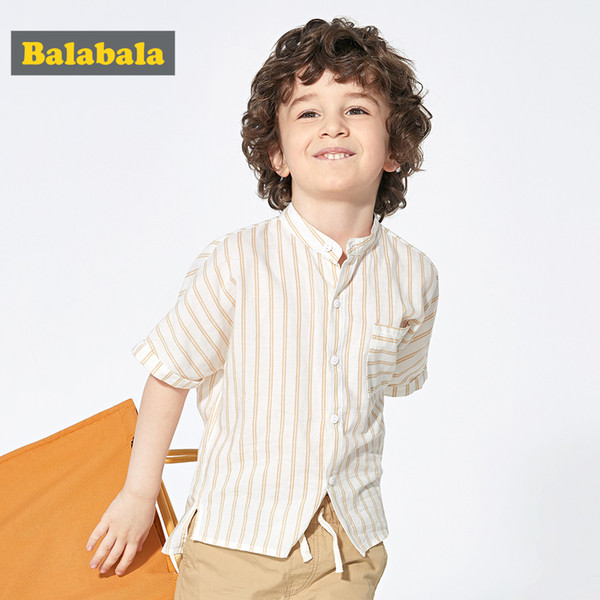 BalabalaBoys shirt children's shirt 2019 new summer baby clothing fresh art short sleeve tops