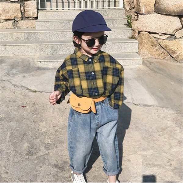 2019 autumn children clothes baby girl plaid shirts and blouses for kids girls lattice shirts long sleeve child clothing