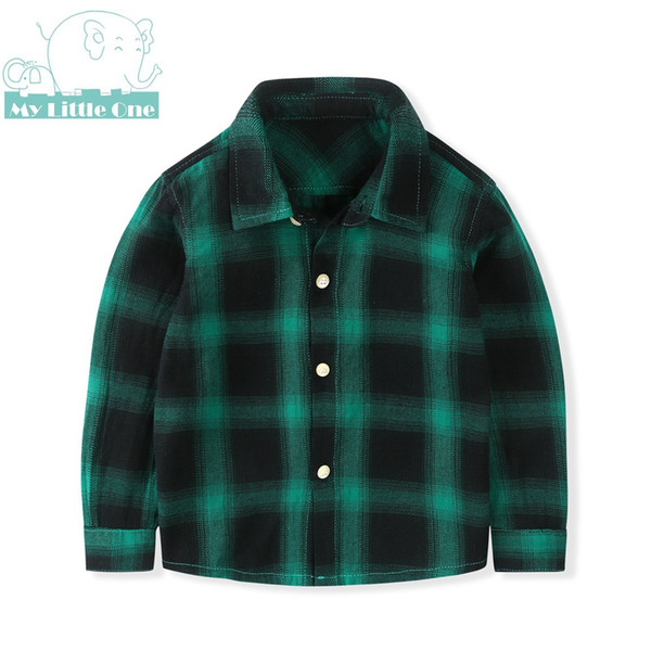 MyLittleOne 2019 Fashion Baby Boy Clothes/Vintage Plaid Shirts/Cotton Breathable Baby Shirts