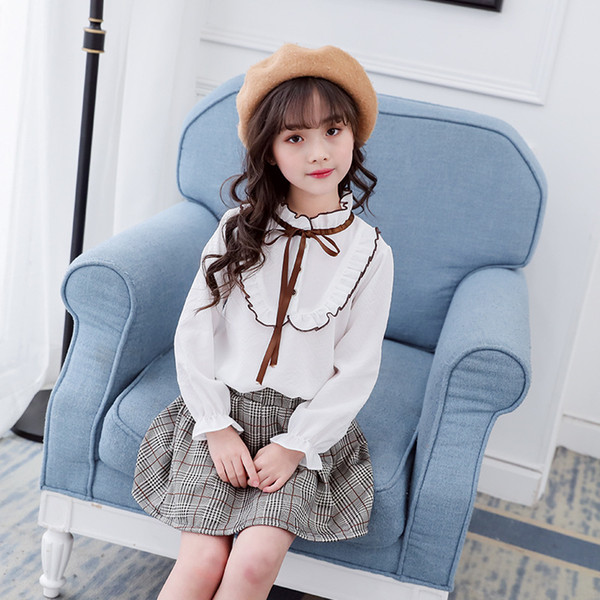 Girls Clothing Set Toddler Kids Baby Girls Outfits Clothes Shirt Blouse Tops Plaid Skirt Autumn Winter Long Sleeve Set