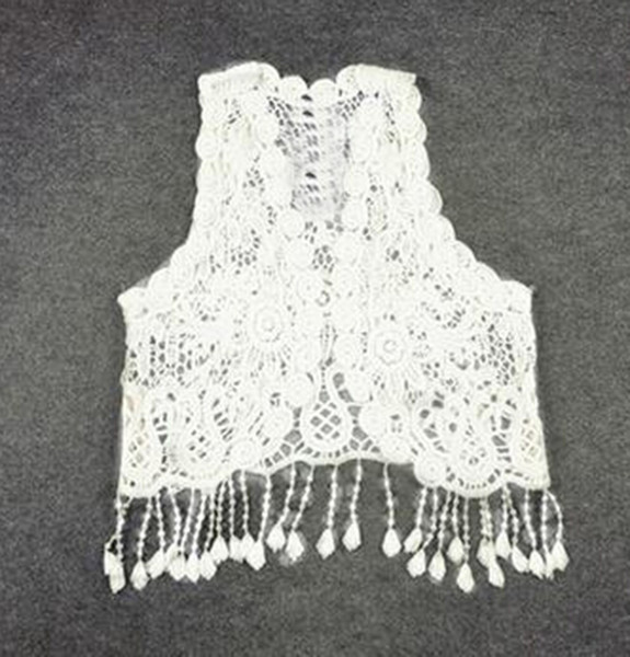 Toddler Kids Baby Girls Crochet Lace Hollow Cardigan Tops Vest Tassel Waistcoat