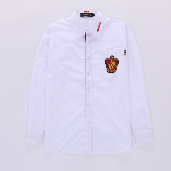 Harry Potter Shirts Long Sleeve Magic School Uniform Wind Shirt Hogwarts Gryffindor Slytherin Print Blouse Mens T shirt GGA2459