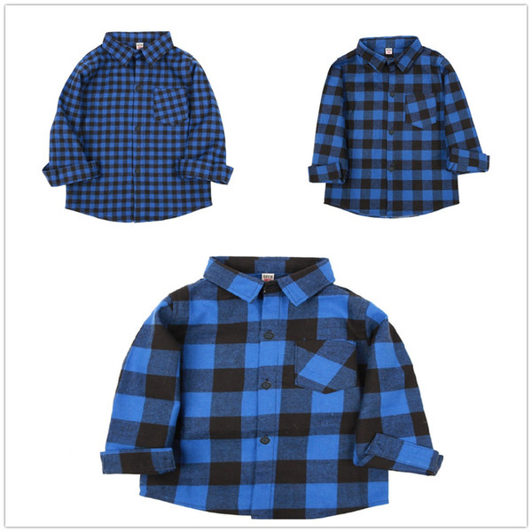 Classic Baby Boys Shirts Cotton Children Plaid Shirt Fashion Checked Boys T-Shirt Kid Blouses Overshirt Cell Girls Clothes Tops