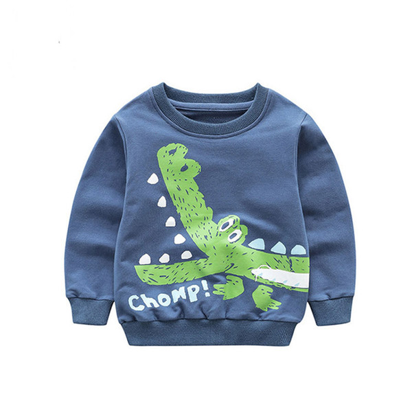 Kids Crocodile Shirts for Boys O-neck Spring Autumn Long Sleeved Boys Children Casual Kids Clothing 3-7T