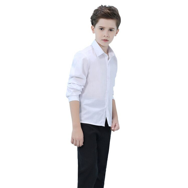 2019 New Boys Shirt Weddings White Shirt Children Costumes for Boys Piano Costume