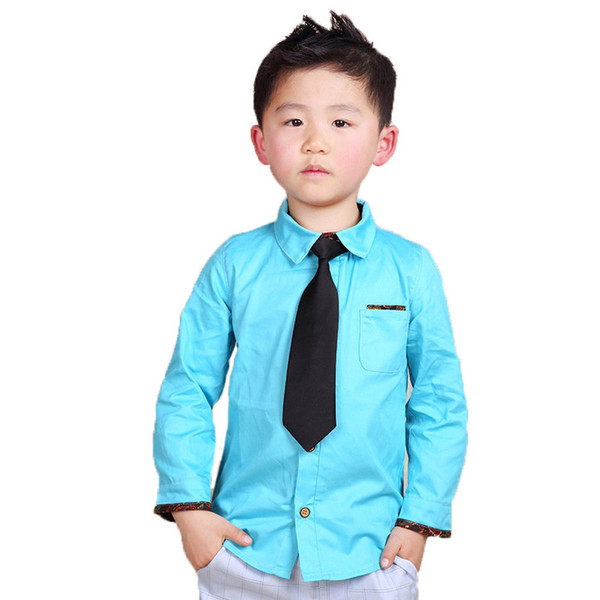 2018 New Arrival School Boys Formal Dress Shirt Brand Fashion Long Sleeve Shirt for Boys Children Wedding Clothing Blouse