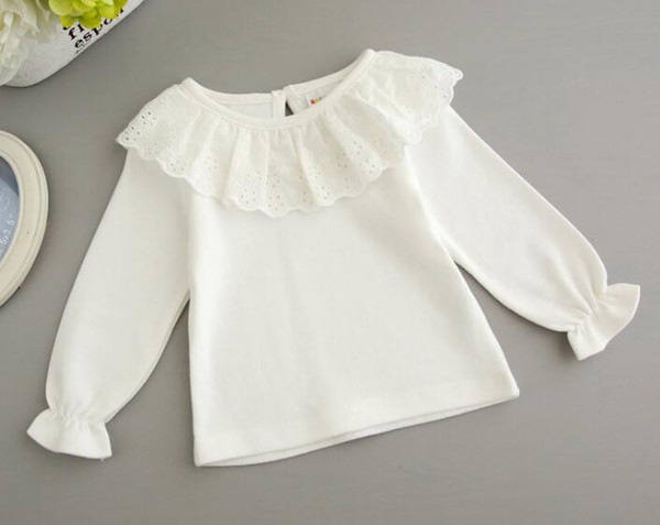 0-2 years Baby Girl Bottoming Shirt Autumn Winter Kids Clothes Cotton Long-sleeved Basic T-shirt Girls Lace Tops Outfit For Frock