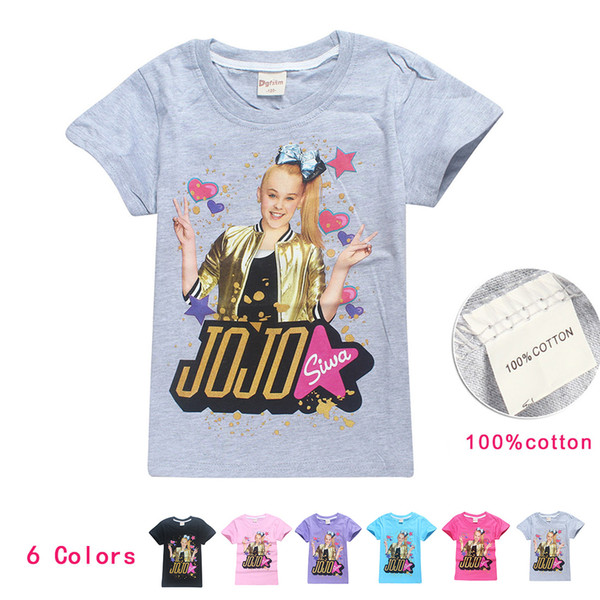 Summer JOJO Siwa Cotton T-shirt Girls Fashion Kids Short Sleeve Children Casual T Shirts Top Clothing