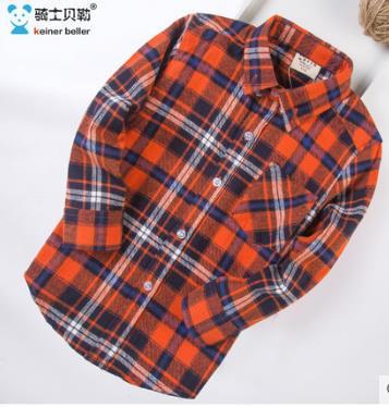 2017 spring and autumn new boy shirts, children's cashmere thickening, long sleeved cotton shirt