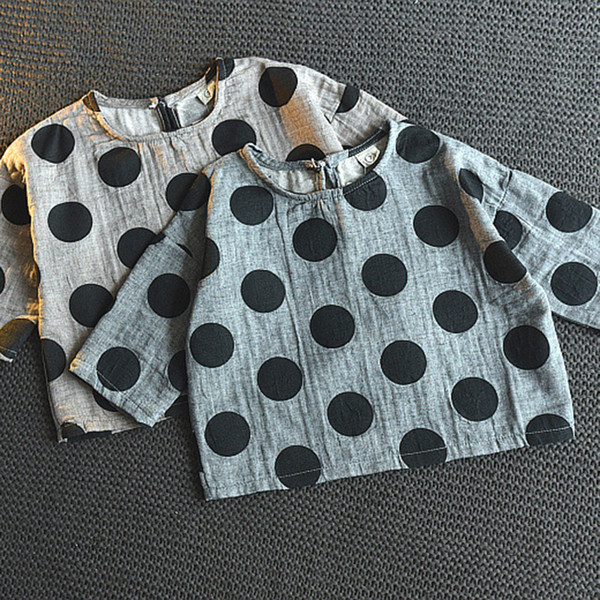 New Arrival Baby Girls Clothing Children Dot Printed Blouse Top Fashion Kids Clothes for Autumn and Winter