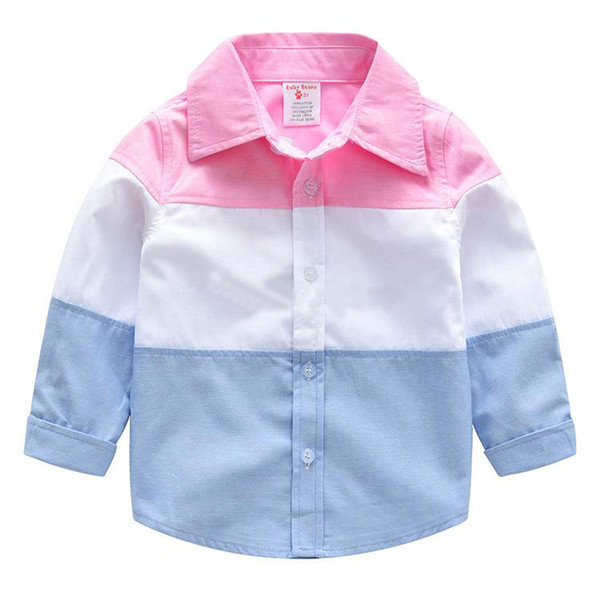 2018 boutique children's clothing spring summer boy cotton cardigan handsome long-sleeved hit color shirt children plaid shirt