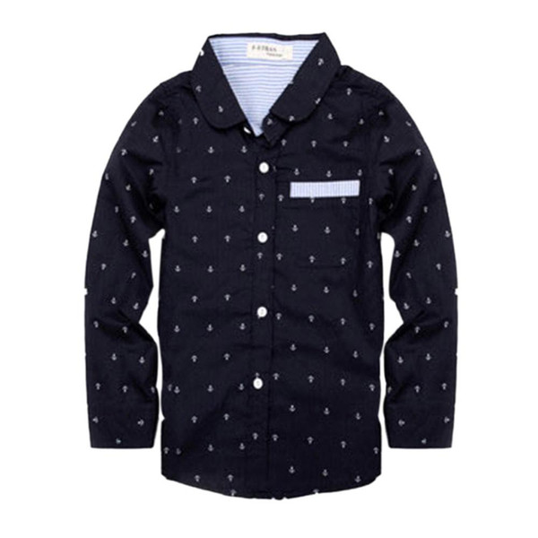 Children Clothes Spring Blouses Boys Tops Children Boys Shirt Dots Long Sleeves Shirts