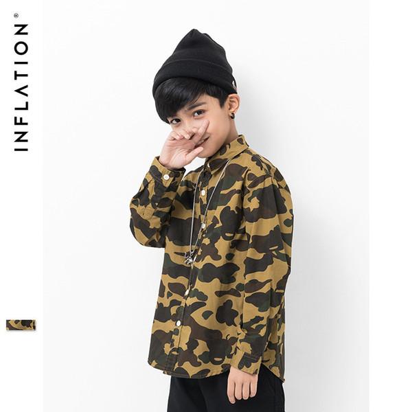 Children's Jungle Camouflage Long Sleeve Kid's Brand Shirt Hip-hop Style Jacket For Boy Clothes AC610