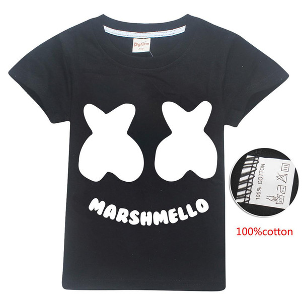 Baby boys girls Marshmello T Shirt DJ Music cotton T-shirt for summer children wear kids cute casual clothes DHL fast shipping free