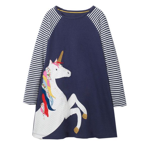 Baby Girls Unicorn Dress Long Sleeve 2018 Brand Children Princess Dress Animal Pattern Christmas Costume for Kids Dresses Tunic