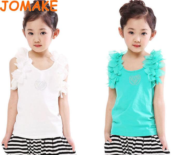 Wholesale-Retail,Hot Fashion Solid Pattern Kids Clothes Sleeveless Three Colors Can Choose Cute And Comfortable Girls Casual Vest Tshirt